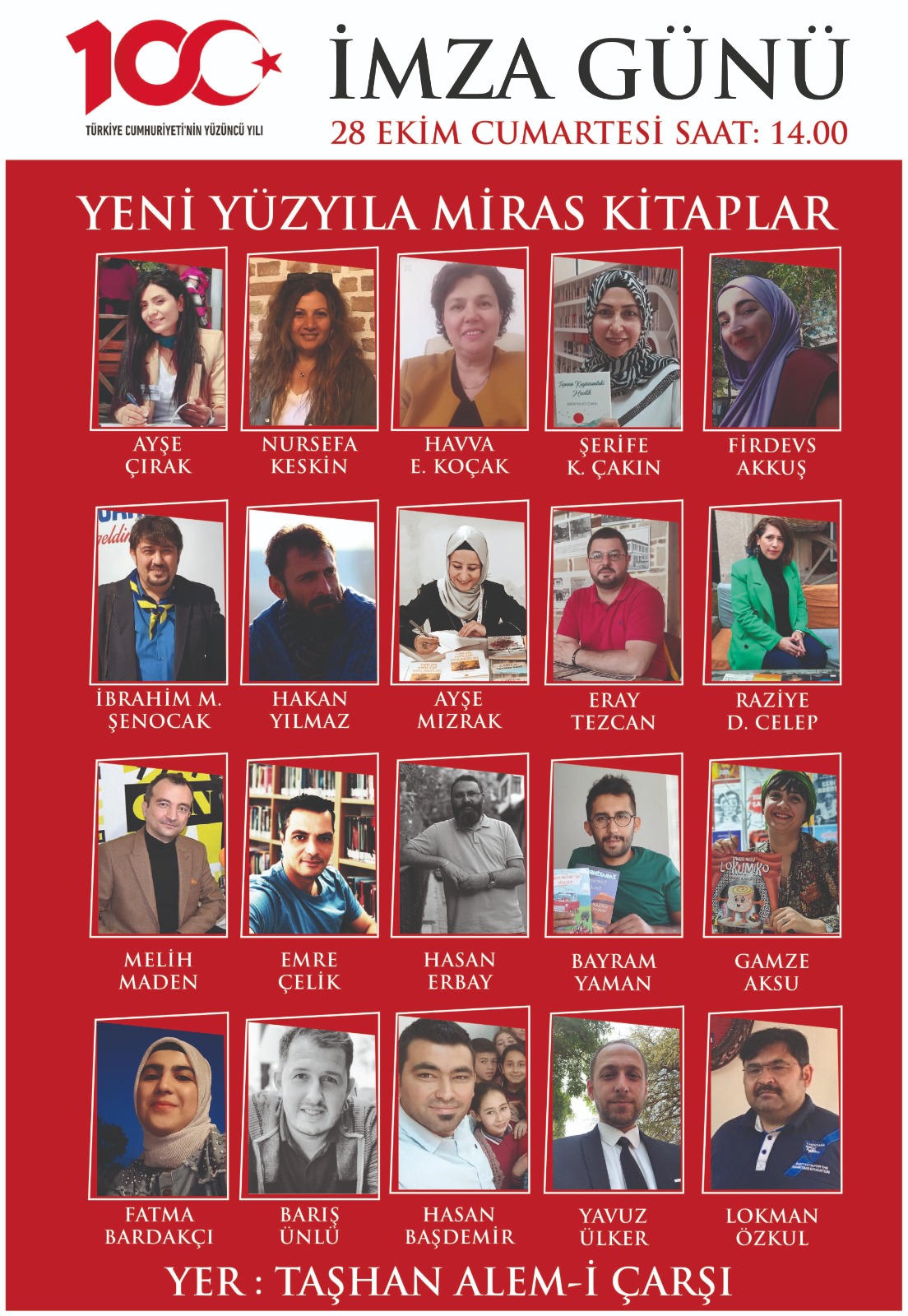  Yeni yüz yıla miras kitaplar İmza günü Alem-i Çarşıda Yapılacak  !